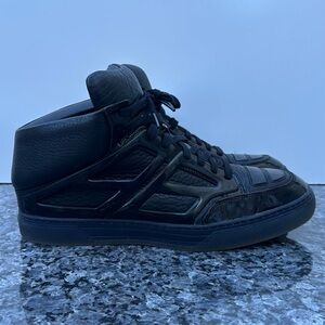 ALEJANDRO INGELMO "TRON BLACK PEBBLED LEARNER SNEAKERS MENS SIZE 13